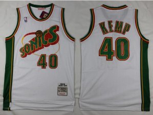 Seattle SuperSonics #40 Shawn Kemp 1995-96 White Hardwood Classics Jersey