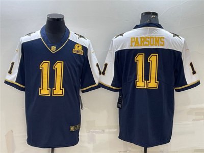 Dallas Cowboys #11 Micah Parsons Thanksgiving Blue Gold Vapor Limited Jersey