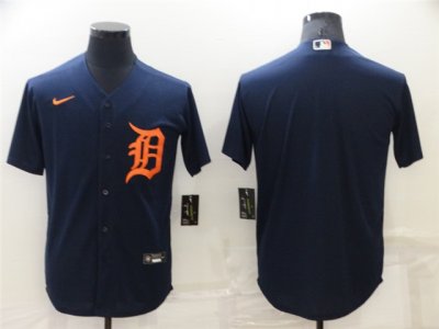 Detroit Tigers Blank Navy/Orange Cool Base Jersey