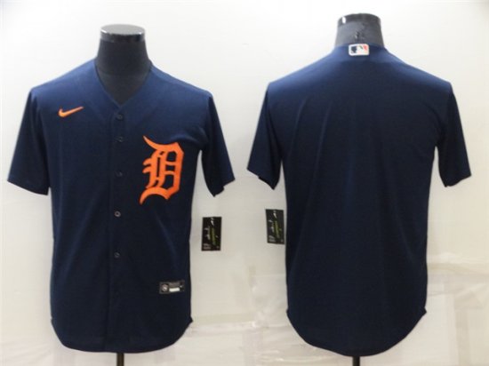 Detroit Tigers Blank Navy/Orange Cool Base Jersey