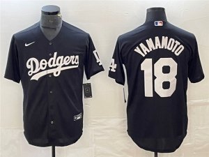 Los Angeles Dodgers #18 Yoshinobu Yamamoto Black Turn Back The Clock Jersey