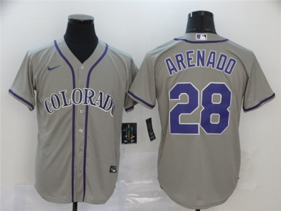 Colorado Rockies #28 Nolan Arenado Gray Cool Base Jersey
