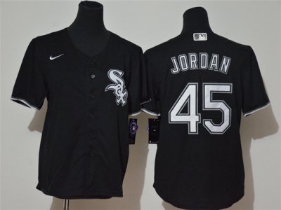 Youth Chicago White Sox #45 Michael Jordan Black Cool Base Jersey