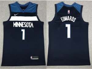 Minnesota Timberwolves #1 Anthony Edwards Navy Swingman Jersey
