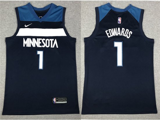 Minnesota Timberwolves #1 Anthony Edwards Navy Swingman Jersey