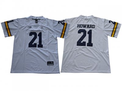 NCAA Michigan Wolverines #21 Desmond Howard White College Football Jersey
