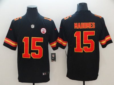 Youth Kansas City Chiefs #15 Patrick Mahomes Black Vapor Limited Jersey