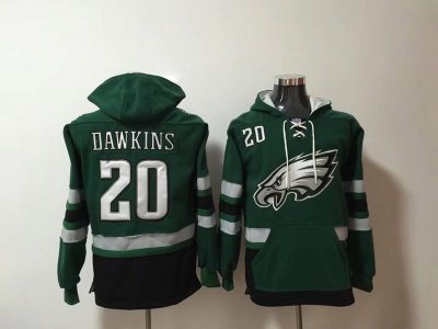 Philadelphia Eagles #20 Brian Dawkins Green Pocket Pullover Hoodie