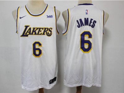 Los Angeles Lakers #6 Lebron James White Swingman Jersey