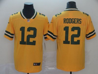 Green Bay Packers #12 Aaron Rodgers Gold Inverted Limited Jersey